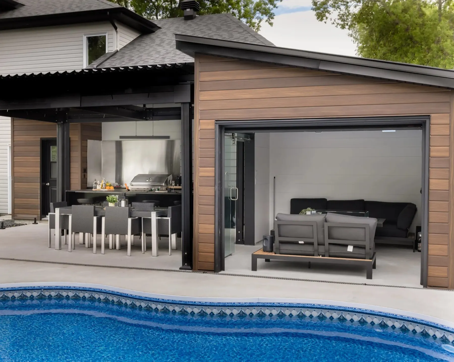 Two runs and a pool — the kitchen in use